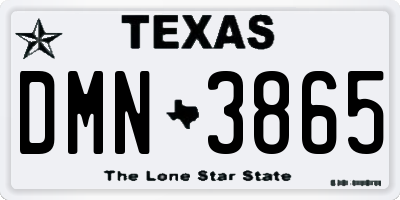 TX license plate DMN3865