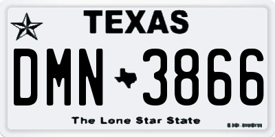 TX license plate DMN3866