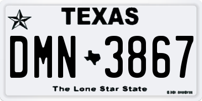 TX license plate DMN3867