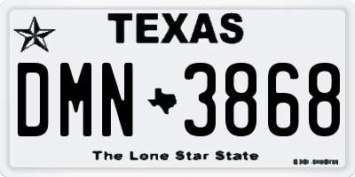 TX license plate DMN3868