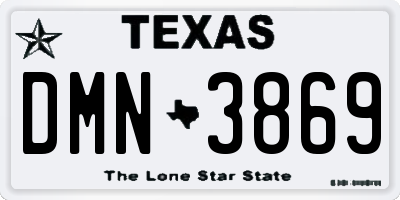 TX license plate DMN3869