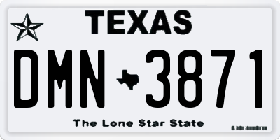 TX license plate DMN3871
