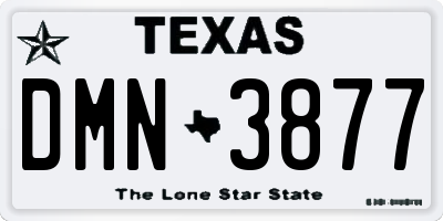 TX license plate DMN3877