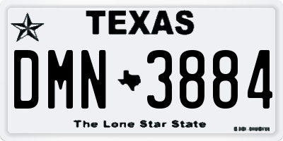 TX license plate DMN3884