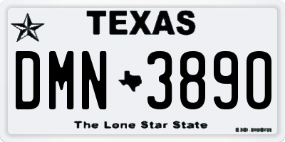 TX license plate DMN3890