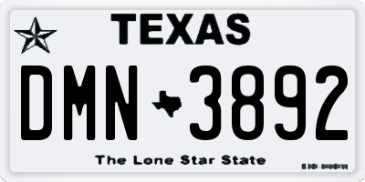 TX license plate DMN3892