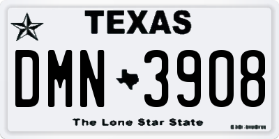 TX license plate DMN3908