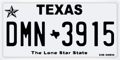 TX license plate DMN3915