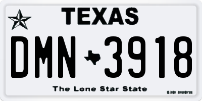 TX license plate DMN3918
