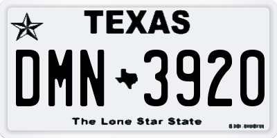 TX license plate DMN3920