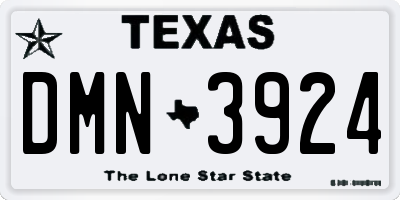 TX license plate DMN3924