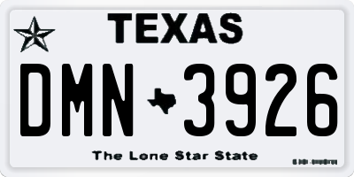 TX license plate DMN3926