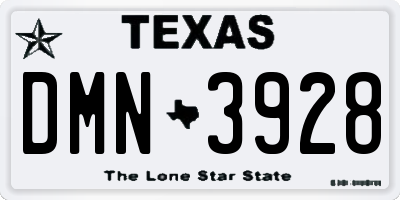 TX license plate DMN3928