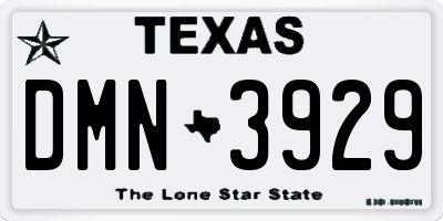 TX license plate DMN3929