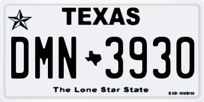TX license plate DMN3930