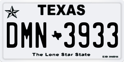 TX license plate DMN3933