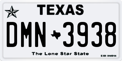 TX license plate DMN3938