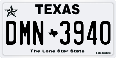 TX license plate DMN3940