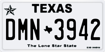 TX license plate DMN3942