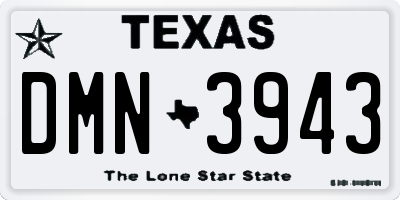 TX license plate DMN3943