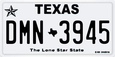TX license plate DMN3945