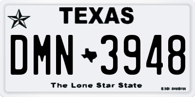 TX license plate DMN3948