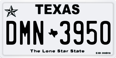 TX license plate DMN3950