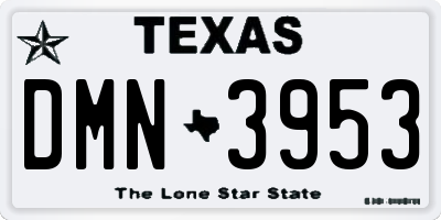 TX license plate DMN3953