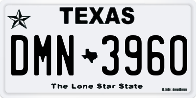 TX license plate DMN3960