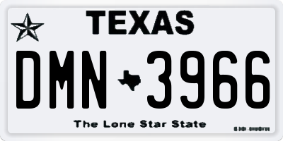 TX license plate DMN3966