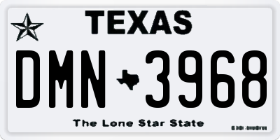 TX license plate DMN3968