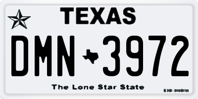 TX license plate DMN3972