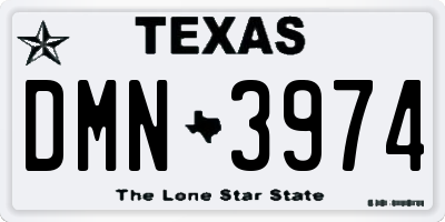 TX license plate DMN3974