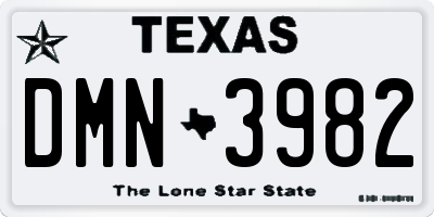 TX license plate DMN3982