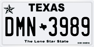 TX license plate DMN3989