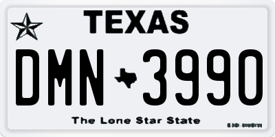 TX license plate DMN3990