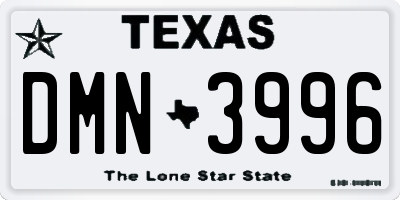 TX license plate DMN3996