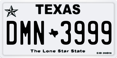 TX license plate DMN3999