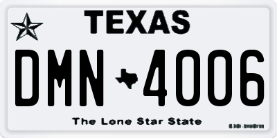 TX license plate DMN4006