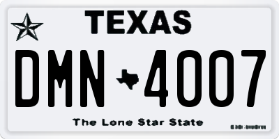 TX license plate DMN4007