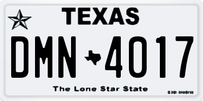TX license plate DMN4017