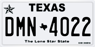 TX license plate DMN4022