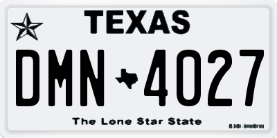 TX license plate DMN4027