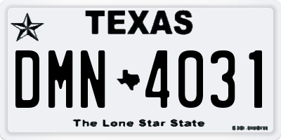 TX license plate DMN4031
