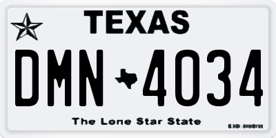 TX license plate DMN4034
