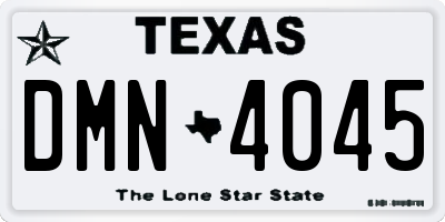 TX license plate DMN4045