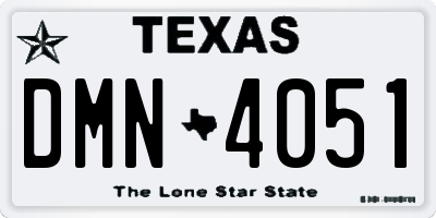 TX license plate DMN4051