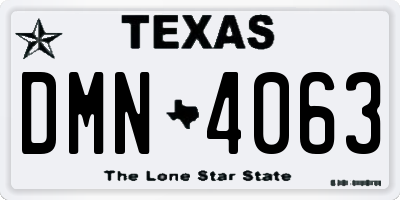 TX license plate DMN4063