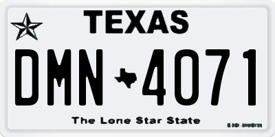TX license plate DMN4071