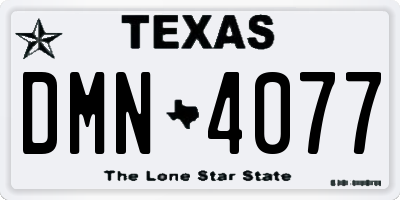 TX license plate DMN4077